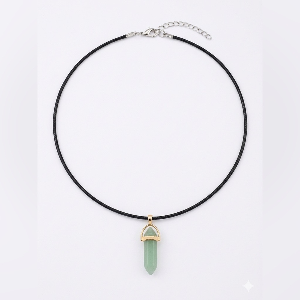Gold-Accent Green Handmade Resin Pendant Necklace (Unisex)